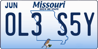 MO license plate OL3S5Y