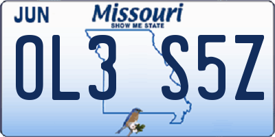 MO license plate OL3S5Z