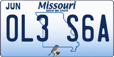 MO license plate OL3S6A