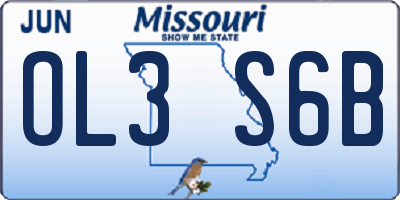 MO license plate OL3S6B