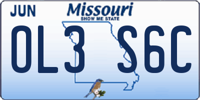 MO license plate OL3S6C