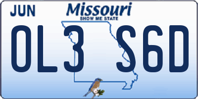 MO license plate OL3S6D