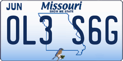 MO license plate OL3S6G