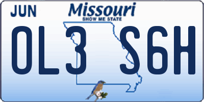 MO license plate OL3S6H