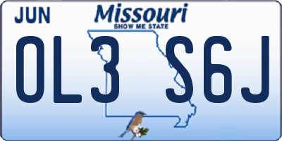 MO license plate OL3S6J