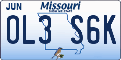MO license plate OL3S6K