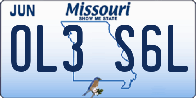 MO license plate OL3S6L