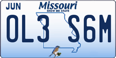 MO license plate OL3S6M
