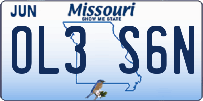 MO license plate OL3S6N
