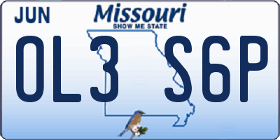 MO license plate OL3S6P