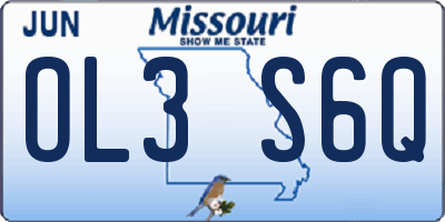MO license plate OL3S6Q