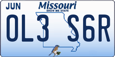 MO license plate OL3S6R