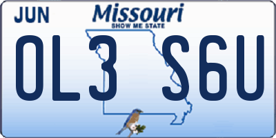 MO license plate OL3S6U