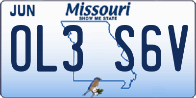 MO license plate OL3S6V