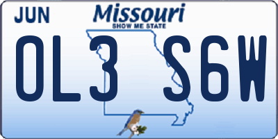 MO license plate OL3S6W