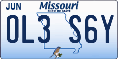MO license plate OL3S6Y