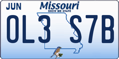 MO license plate OL3S7B