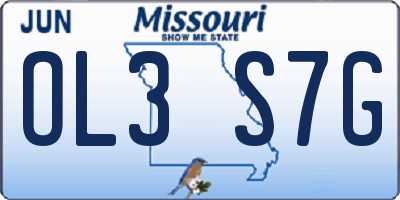 MO license plate OL3S7G