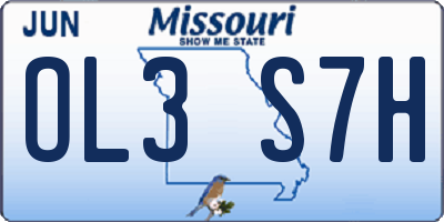 MO license plate OL3S7H