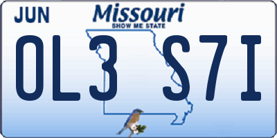 MO license plate OL3S7I
