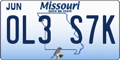 MO license plate OL3S7K