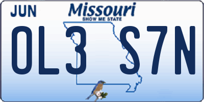 MO license plate OL3S7N