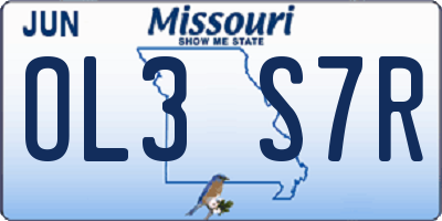 MO license plate OL3S7R