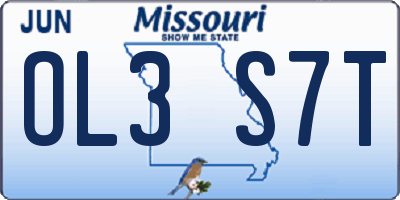 MO license plate OL3S7T