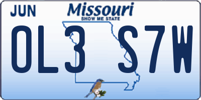 MO license plate OL3S7W