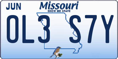 MO license plate OL3S7Y