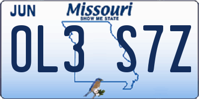 MO license plate OL3S7Z