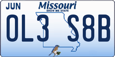 MO license plate OL3S8B