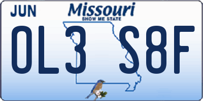 MO license plate OL3S8F