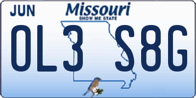 MO license plate OL3S8G