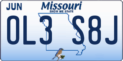 MO license plate OL3S8J
