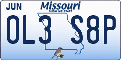 MO license plate OL3S8P