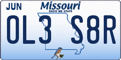 MO license plate OL3S8R
