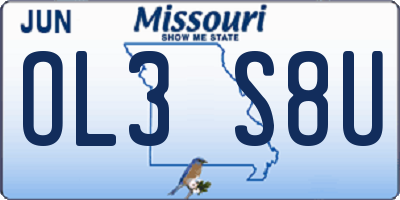MO license plate OL3S8U