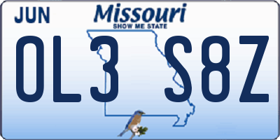 MO license plate OL3S8Z