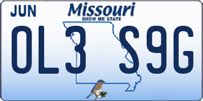 MO license plate OL3S9G