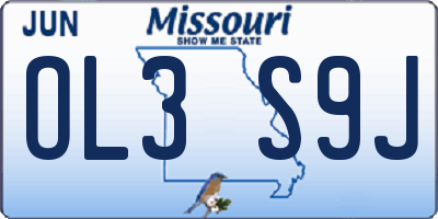 MO license plate OL3S9J