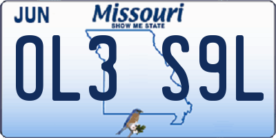 MO license plate OL3S9L