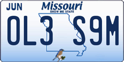 MO license plate OL3S9M