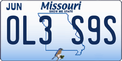 MO license plate OL3S9S