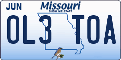 MO license plate OL3T0A