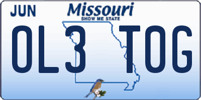 MO license plate OL3T0G