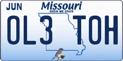 MO license plate OL3T0H