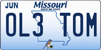 MO license plate OL3T0M