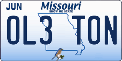 MO license plate OL3T0N