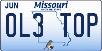 MO license plate OL3T0P